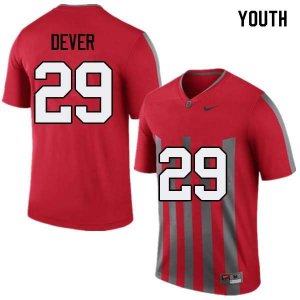 Youth Ohio State Buckeyes #29 Kevin Dever Throwback Nike NCAA College Football Jersey Limited AGW0644LB